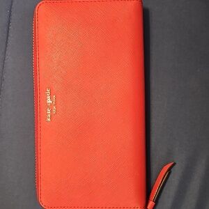 Kate Spade Cameron Vibrant Red Zip-Around Wallet